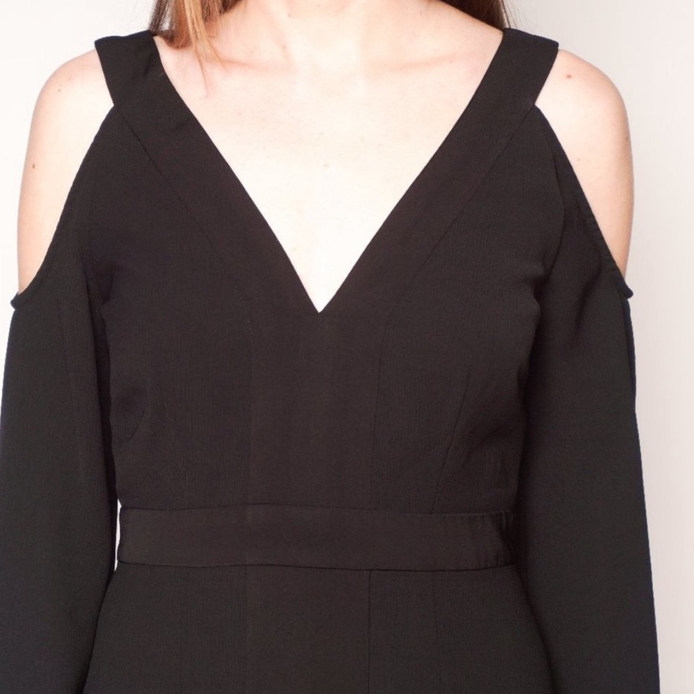 KEEPSAKE In Motion Cold Shoulder Black Midi Dress - Picture 5 of 5